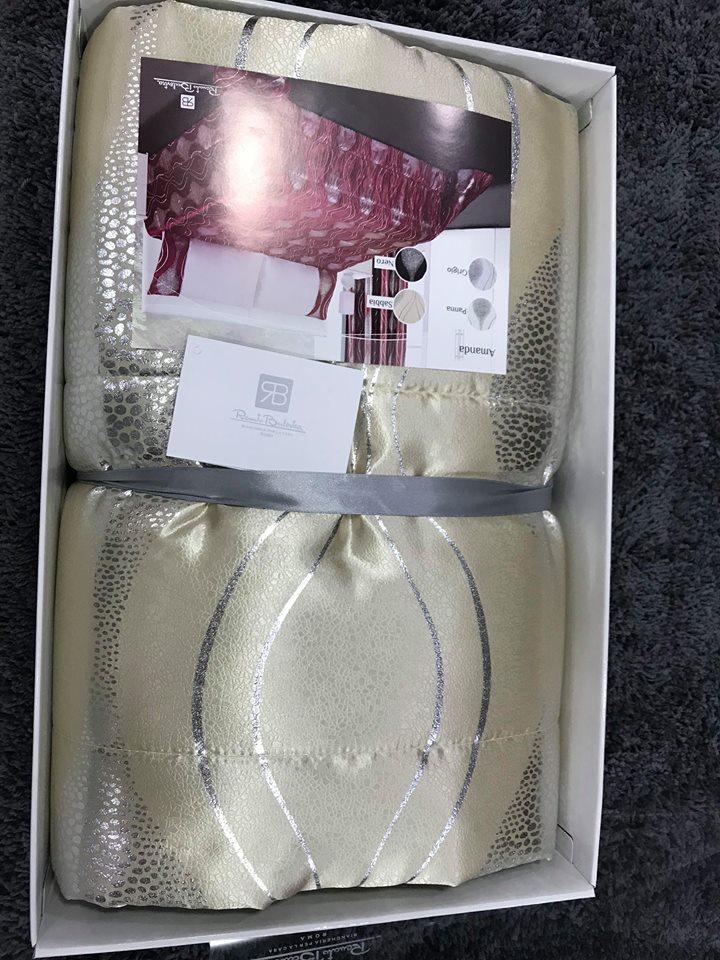 Silver designed bedspread 